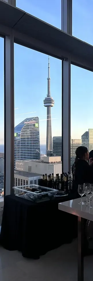 View of the CN Tower from a reception room